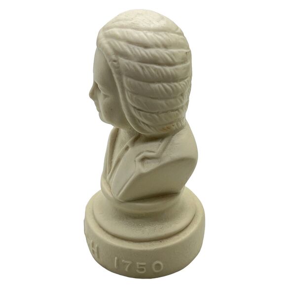 Bach Bust Sculpture Vintage A Halbe Statuette Composer Johann Sebastian Novelty - Picture 5 of 16